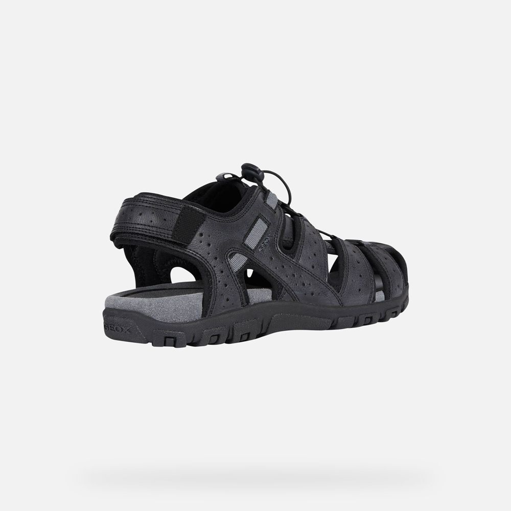 Geox Sandals Black Strada - Geox Mens Shoes - WFMRCN023